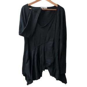 We The Free Black Asymmetrical Tunic Top